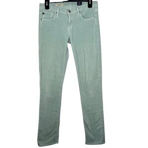AG The Stevie Slim Straight Corduroy Pants Mint Green Casual Size‎ 27
